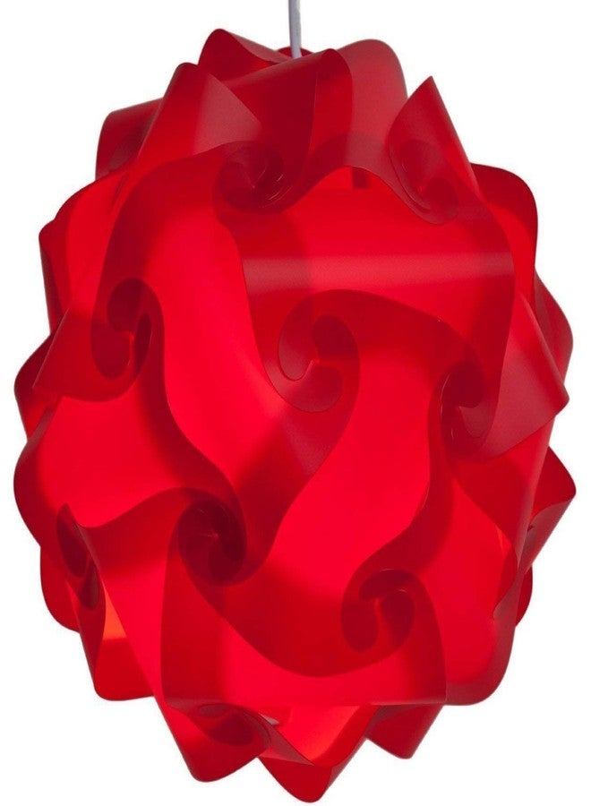 ALiLa Jigsaw Puzzle Ball Kandil Lantern - DIY Decorative Diwali & Christmas Hanging Lamp for Balcony, Living Room, Bedroom, Festive Décor, Self-Assembly (Red) - Image 1